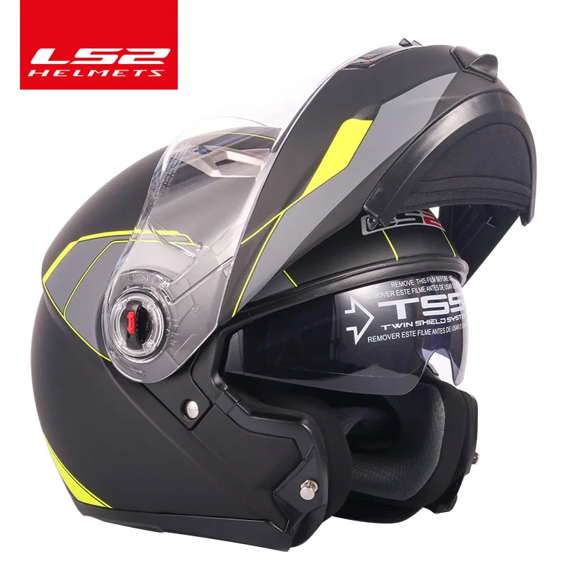 Шлем casco capacete LS2 ff370 flip up stomtrooper road bike moto для moto rcycle с солнцезащитным объективом - Цвет: 17