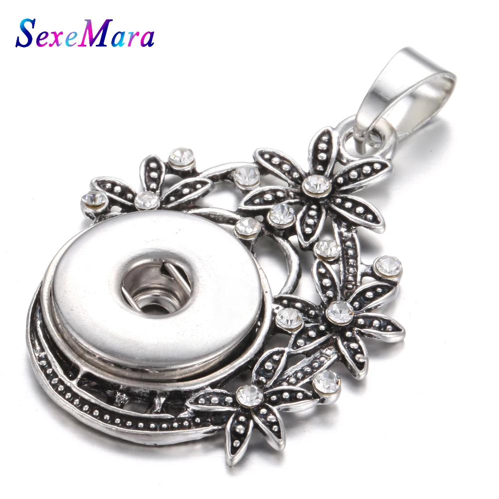 Новый кулон с кнопкой 18 мм оснастки ювелирные изделия кристалл ожерелье без цепи