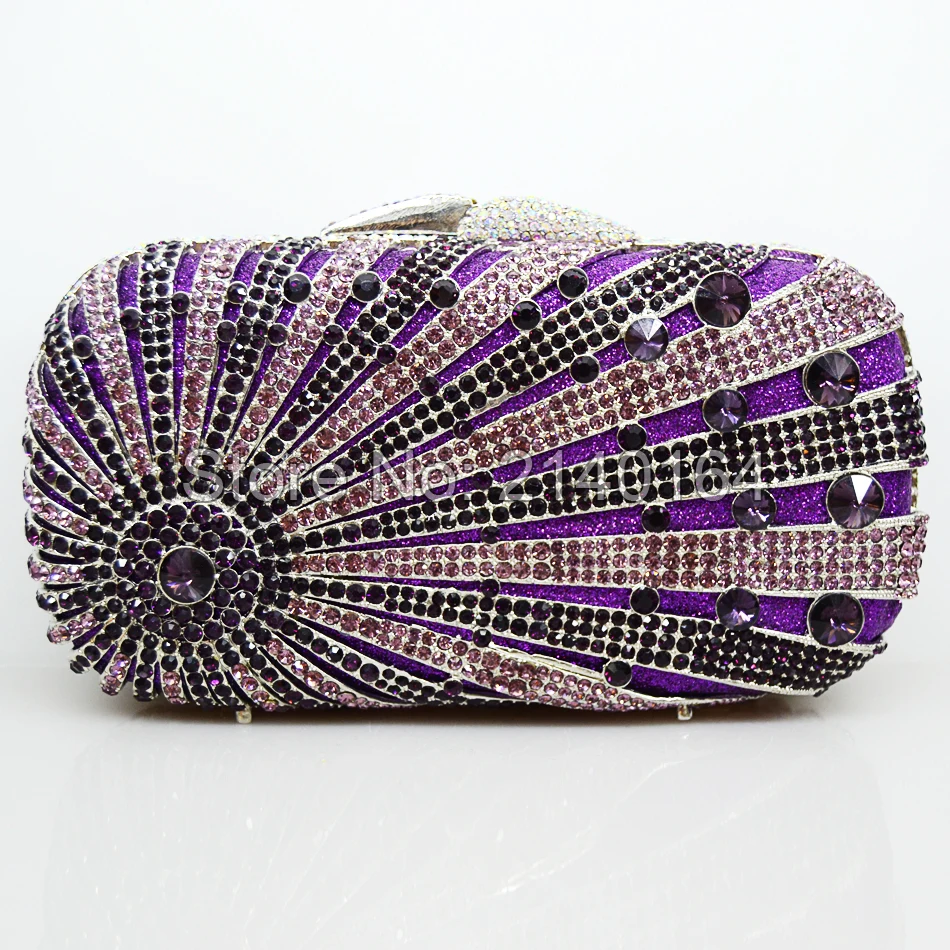 Прекрасный оранжевый роскошный блестящий кристалл камни вечерняя сумка