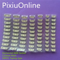 50pcs yt2016 1 25 mm spacing connector 2p3p4p5p6p7p8p taping type horizontal smd socket 1 25mm pitch patch plug connector