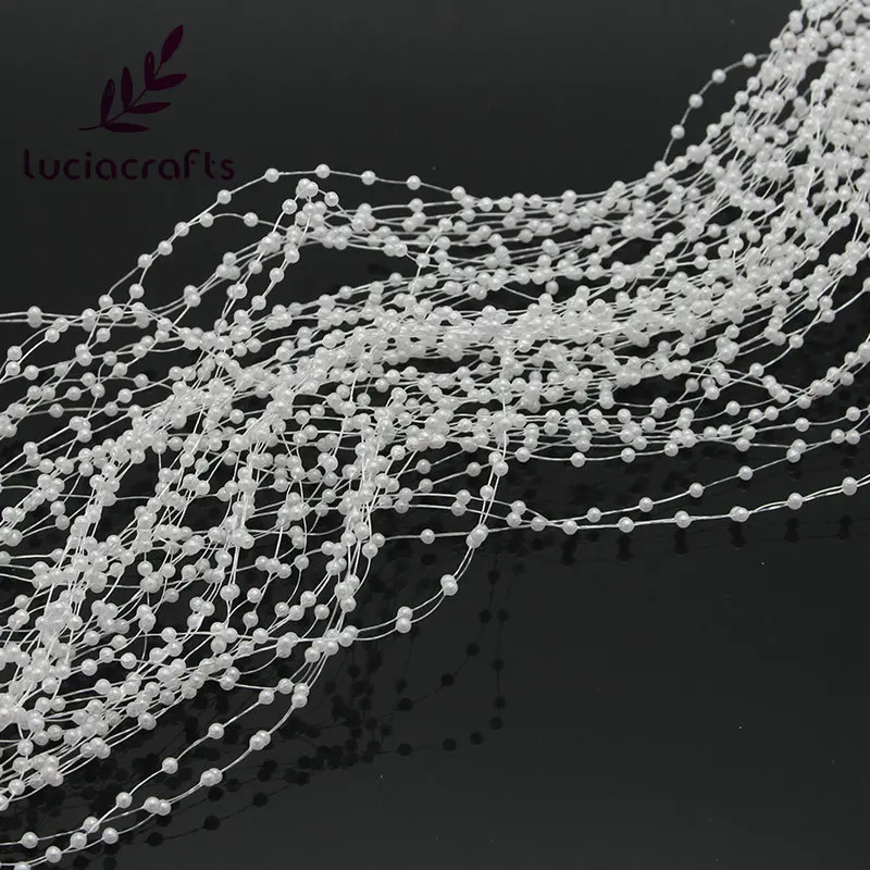 Lucia crafts 1,2 м пластиковые искусственные жемчужные бусины, цепочка, гирлянда, цветы, Свадебная вечеринка, украшение для волос, 10 шт. C0503