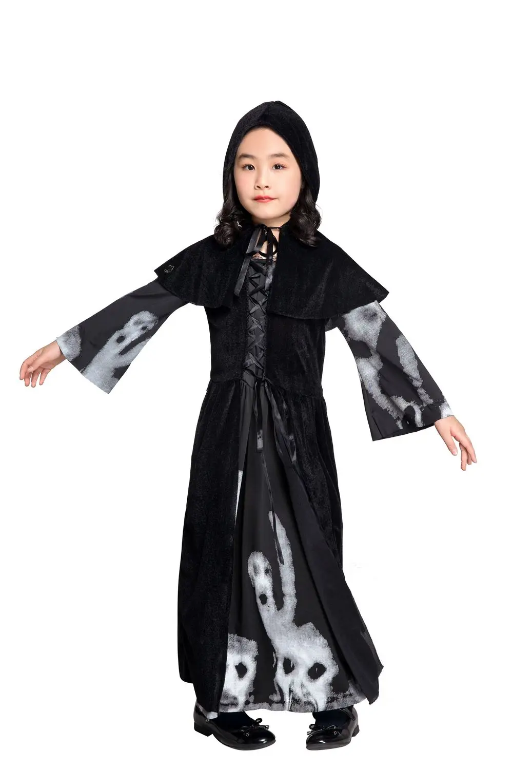 

MOONIGHT Anime Cosplay Halloween Party Children Kids Cosplay Witch Costume for Girls Halloween Costume Party Witch Hooded Dress