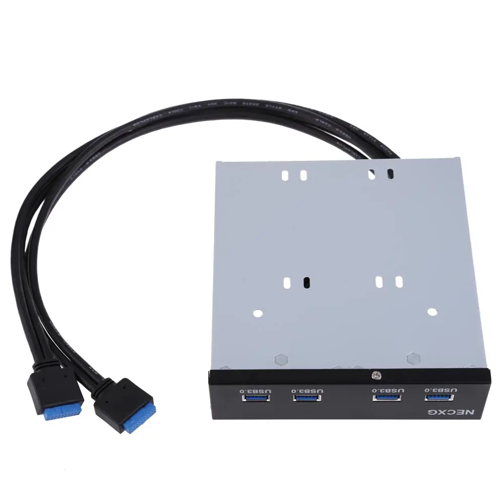 Внешний 5,25 дюйма 2x19-pin USB 3,0 Передняя панель дискеты дисковый отсек 4 порта SuperSpeed USB 3,0 панельный разъем кронштейн кабель 60 см