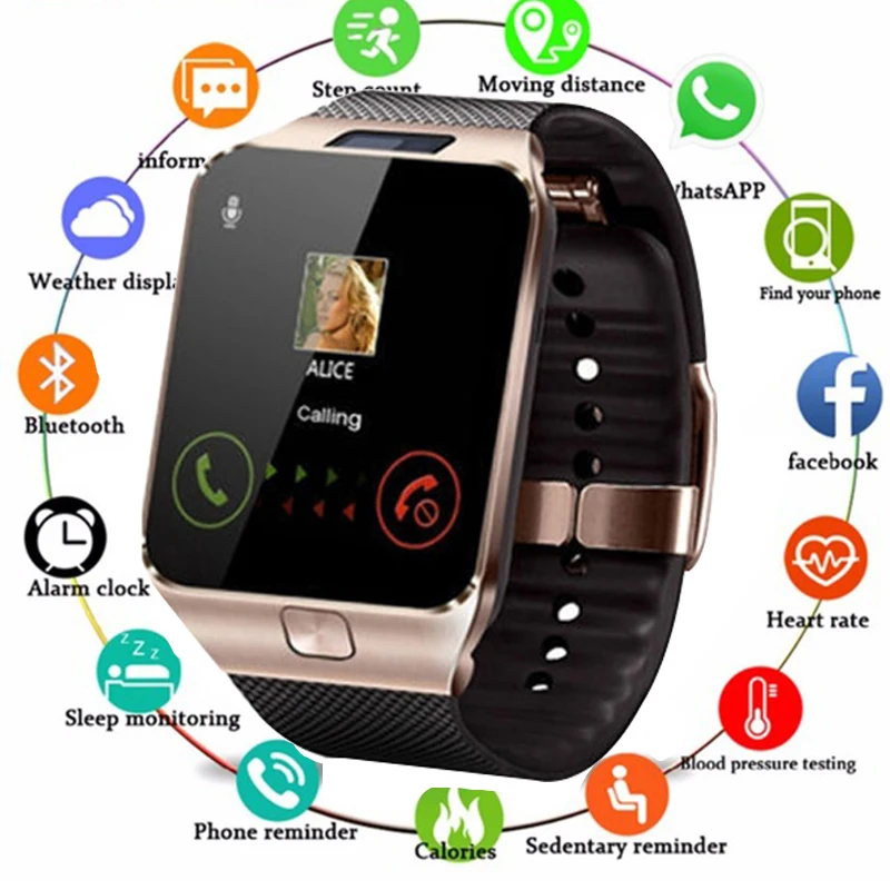 Bluetooth Смарт часы DZ09 Smartwatch TF SIM Камера для мужчин и женщин спортивные наручные samsung