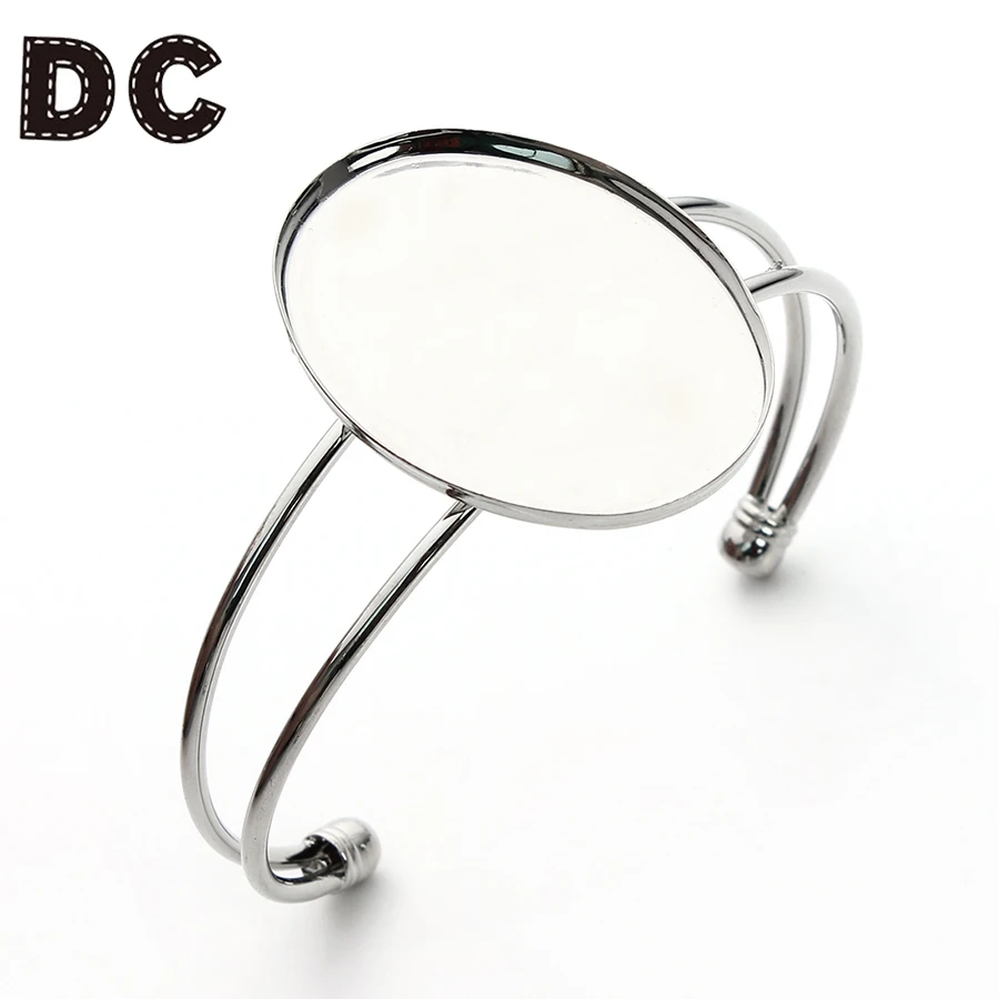 Регулируемый винтажный браслет с кабошоном 40x30 мм|bezel blank|cabochon basebangle blanks |