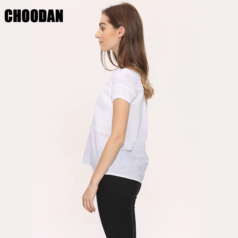 Женская блузка с 3D вышивкой летняя короткими рукавами в Корейском стиле|shirt