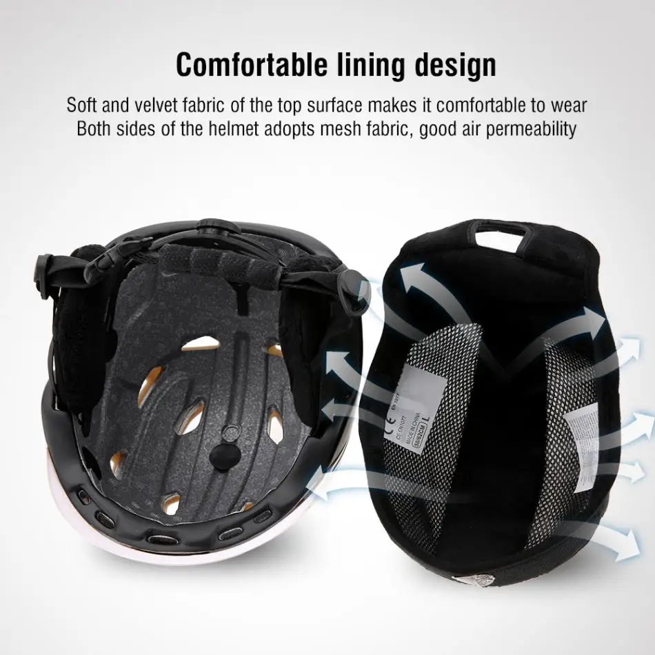 Ski Goggles Helmet Snow Sports Ski Snowboard Helmet Anti-fog Goggles Women Men Skiing Eyewear Glasses Protection Hat
