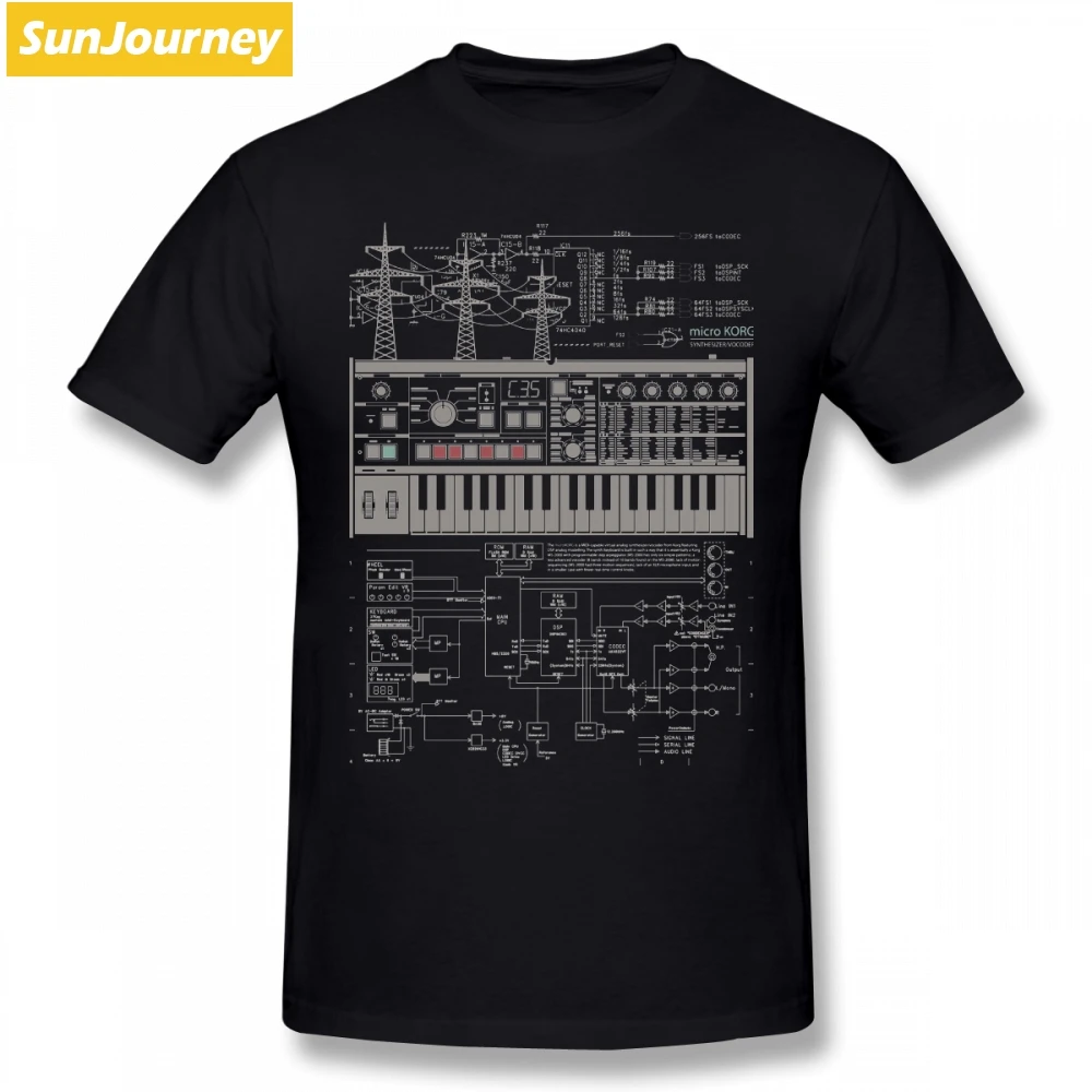 Футболка Microkorg Industrial Acid Techno брендовая одежда, хлопковая Футболка с круглым вырезом размера плюс, с коротким рукавом, на заказ, футболки для мальчиков