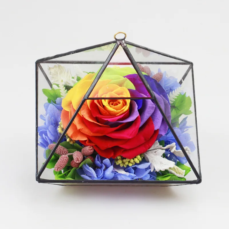 2015 Valentines Day gift ideas new import 10cm colorful glass flower of eternal life | Дом и сад