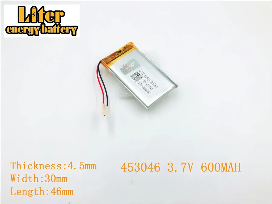 3 7 в 453046 600 мА/ч полимерная литиевая батарея для разъем MP3 MP4 MP5 GPS аккумуляторная |