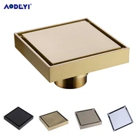 aodeyi free shipping new 100 brass shower drain bathroom floor drain tile insert square anti odor floor waste grates 100x100
