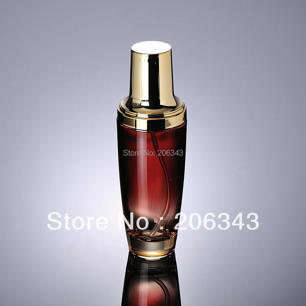 100 мл Красная/черная/прозрачная стеклянная бутылка для лосьона с золотой флакон