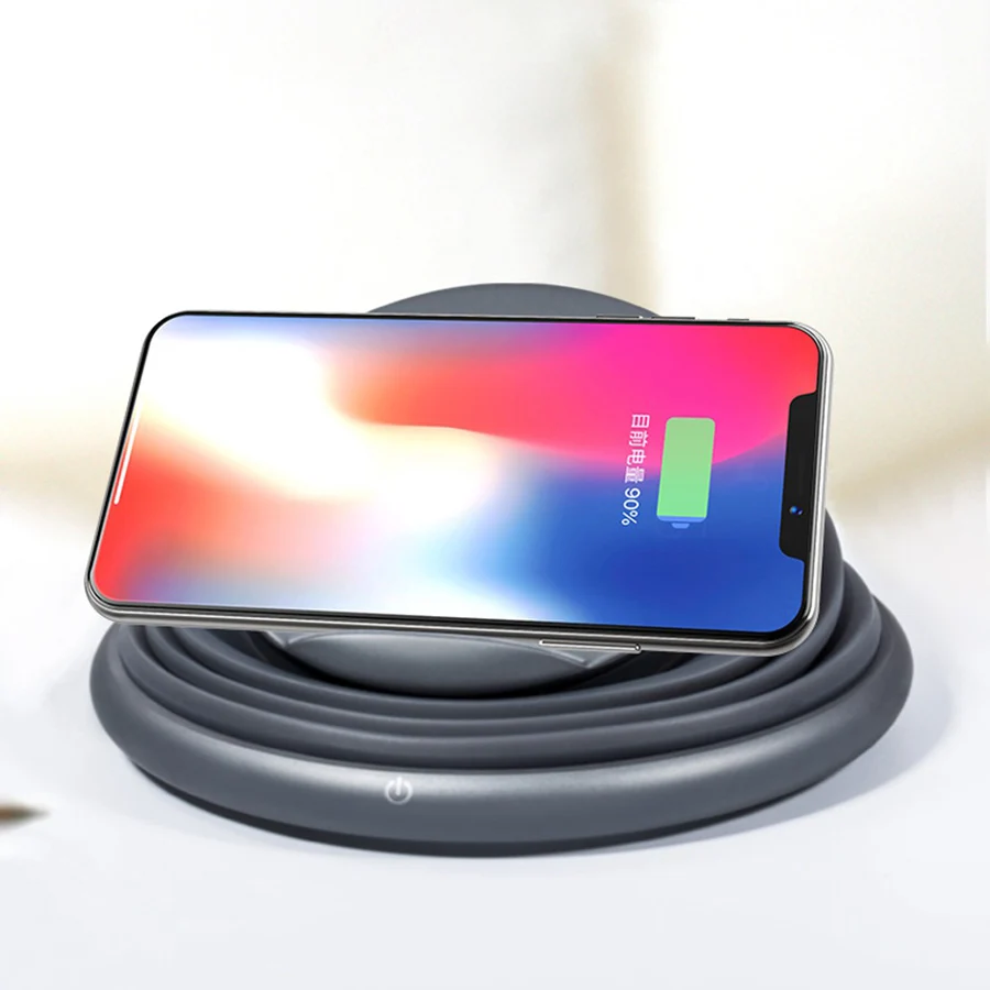 LED Light Foldable 10W Qi Wireless Charger for iPhone X XS Max XR 8 Plus Samsung S8 S9/S9+ Note 9 Fast Charging | Мобильные телефоны