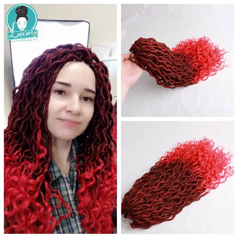 Роскошные для плетения 2" Богиня искусственные дреды Locs крючком косы мягкие натуральные синтетические волосы для наращивания 24 подставки/упаковка
