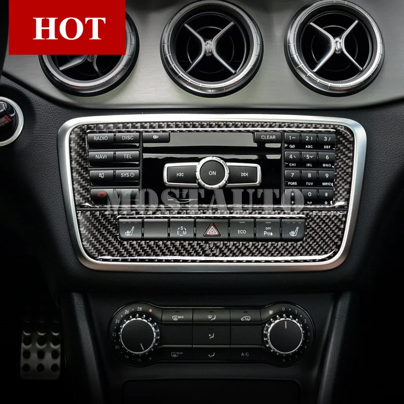 

For Benz GLA X156 Carbon Fiber Center Console CD Panel Cover 2013-2019 2pcs Car Accessories Interior Car Decor Car Trim