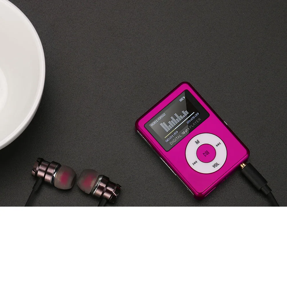 USB мини MP3-плеер ЖК-экран Поддержка 32 ГБ Micro SD TF карта Мода Мини Спорт MP3 плеер Высокое качество