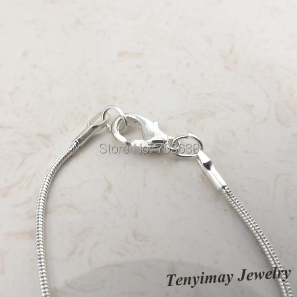 Модная Серебряная цепочка со змеиным узором 42 см Посеребренная застежка с омаром