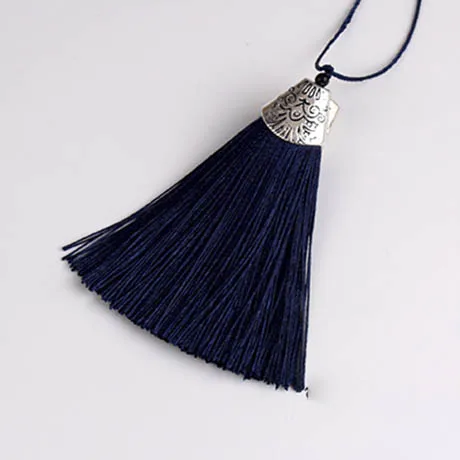 Navy blue 10 шт., 8 см, цветные шелковые кисточки с колпачками, декоративные подвески с кисточками, серьги с подвесками для самостоятельного изготовления ювелирных изделий, аксессуары для вешалки - Цвет: Navy blue