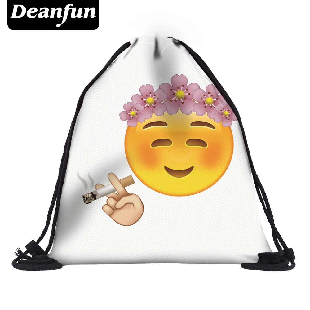 Deanfun 3D Напечатаны Emoji Рюкзаки Простой Мода Весело Белый Шнурок Мешки SKD 75|emoji