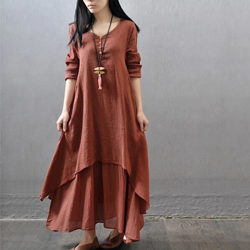1 шт., женское летнее сексуальное платье в китайском ретро стиле для девушек, большое льняное платье, одежда размера плюс