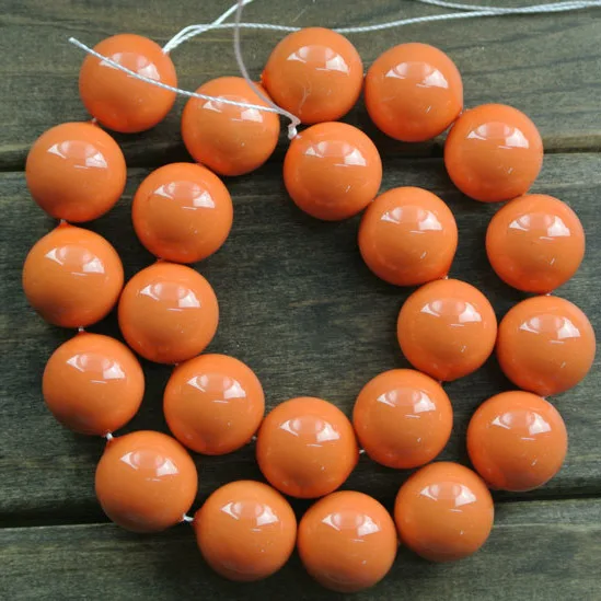 

1Strand 18mm Large Shell Beads Orange Color Round Beads For Men Jewelry Making Beads