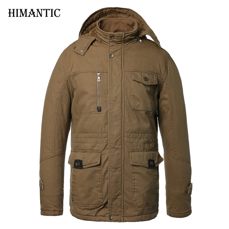 Зимняя куртка для мужчин повседневное хлопок толстое теплое пальто Верхняя