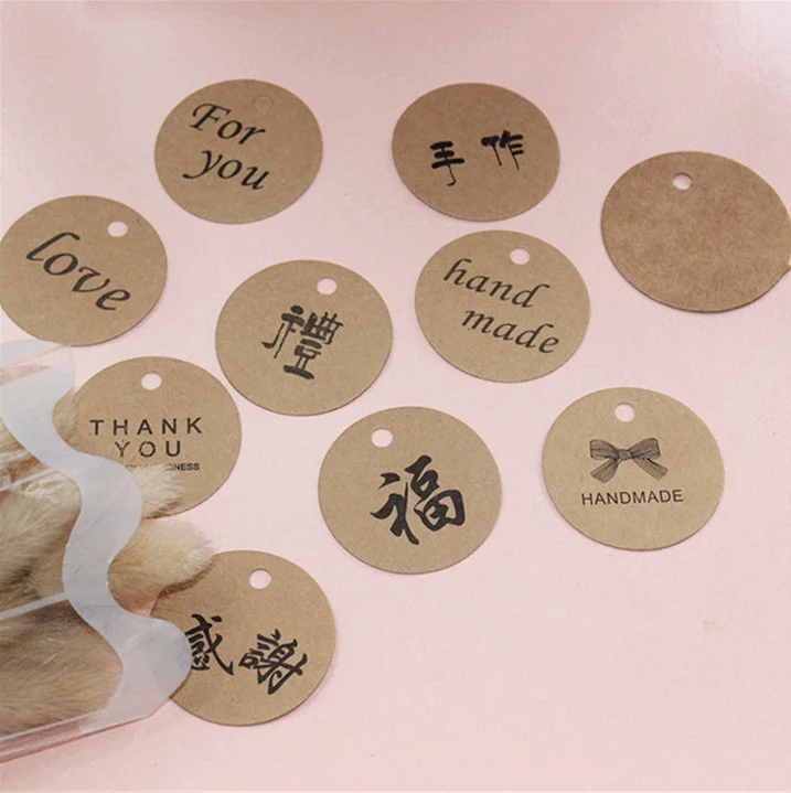 100 шт коричневые бумажные ярлыки Одежда Висячие Свадебные сувениры Подарочная
