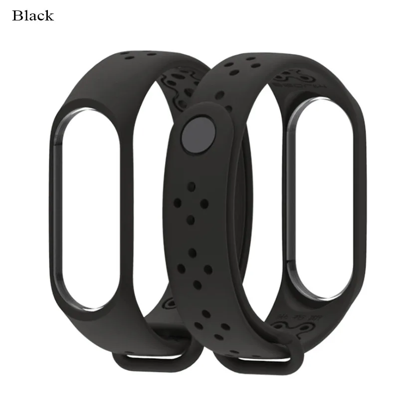 Black Mi jobs популярный спортивный ремешок для Xiaomi mi Band 3 силиконовый ремешок mi Band 3 ремешок для часов браслет M3 смарт-браслеты smartband аксессуары - Цвет: Black