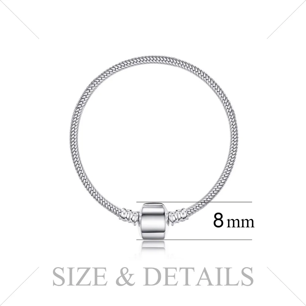 Jewelrypalace 925 Sterling Silver Bracelet Snake Chain Bangle Bracelets For Women Fit Beads Charms original | Украшения и