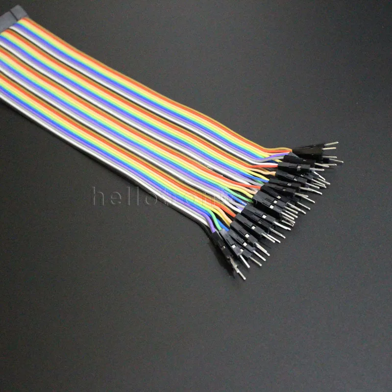 Wholesale 100 Pcs/Lot 40 Pin GPIO Socket Connector to Male Pins 200mm Raspberry Pi A+/B+/Pi 2/Pi 3 Flat Ribbon Cable | Обустройство