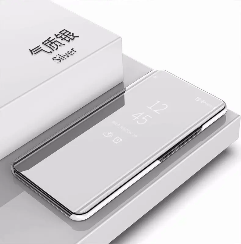 Серебристый Прозрачный чехол с откидной крышкой для Xiao mi Pocophone F1, Магнитный кожаный чехол для Xiaomi mi A2 Red mi 5 Note 5 mi 4 5 6 8SE - Цвет: Серебристый