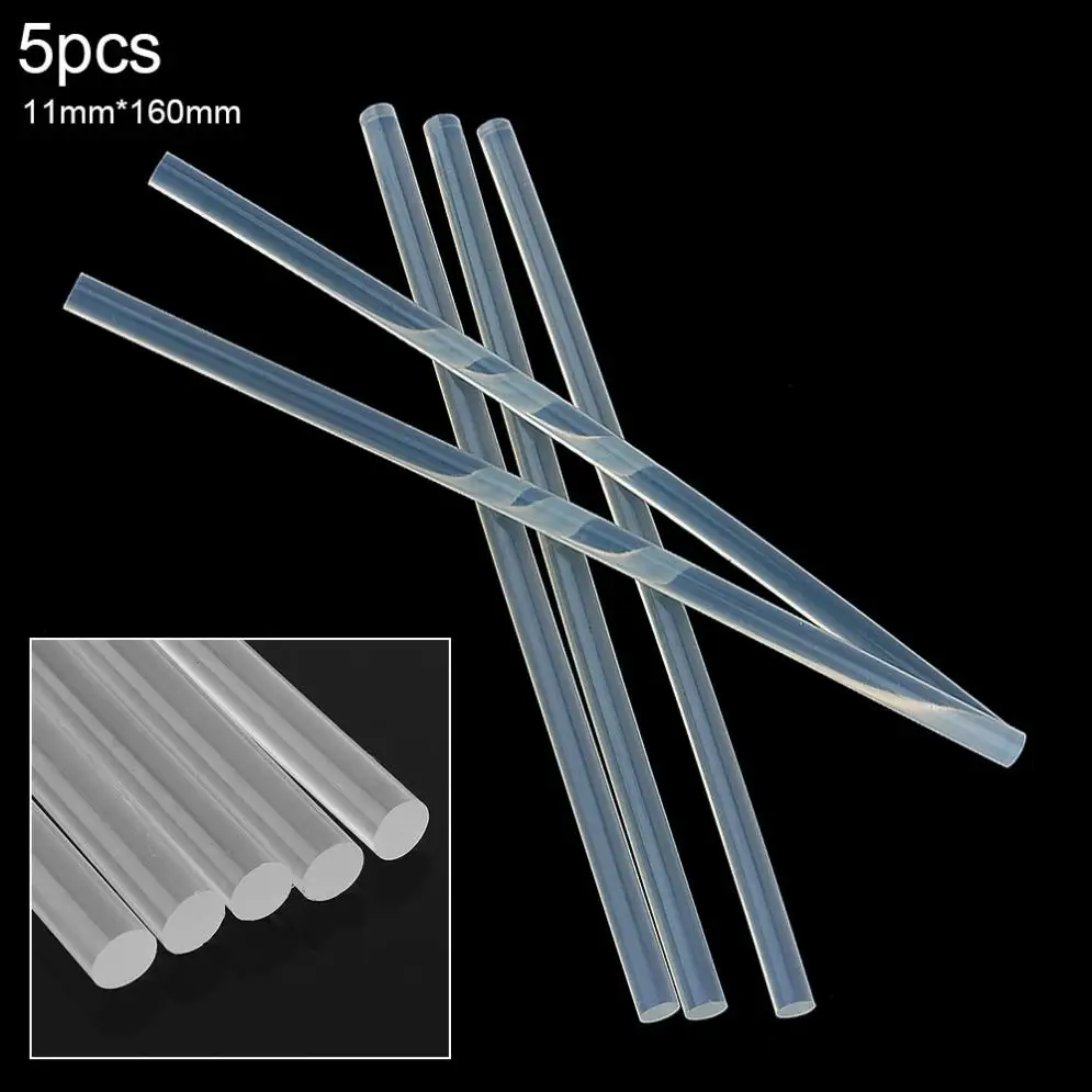 

5pcs/set 11mmx160mm Transparent Hot-melt Gun Glue Sticks Gun Adhesive DIY Tools for Hot-melt Glue Gun Repair Alloy Accessoriess