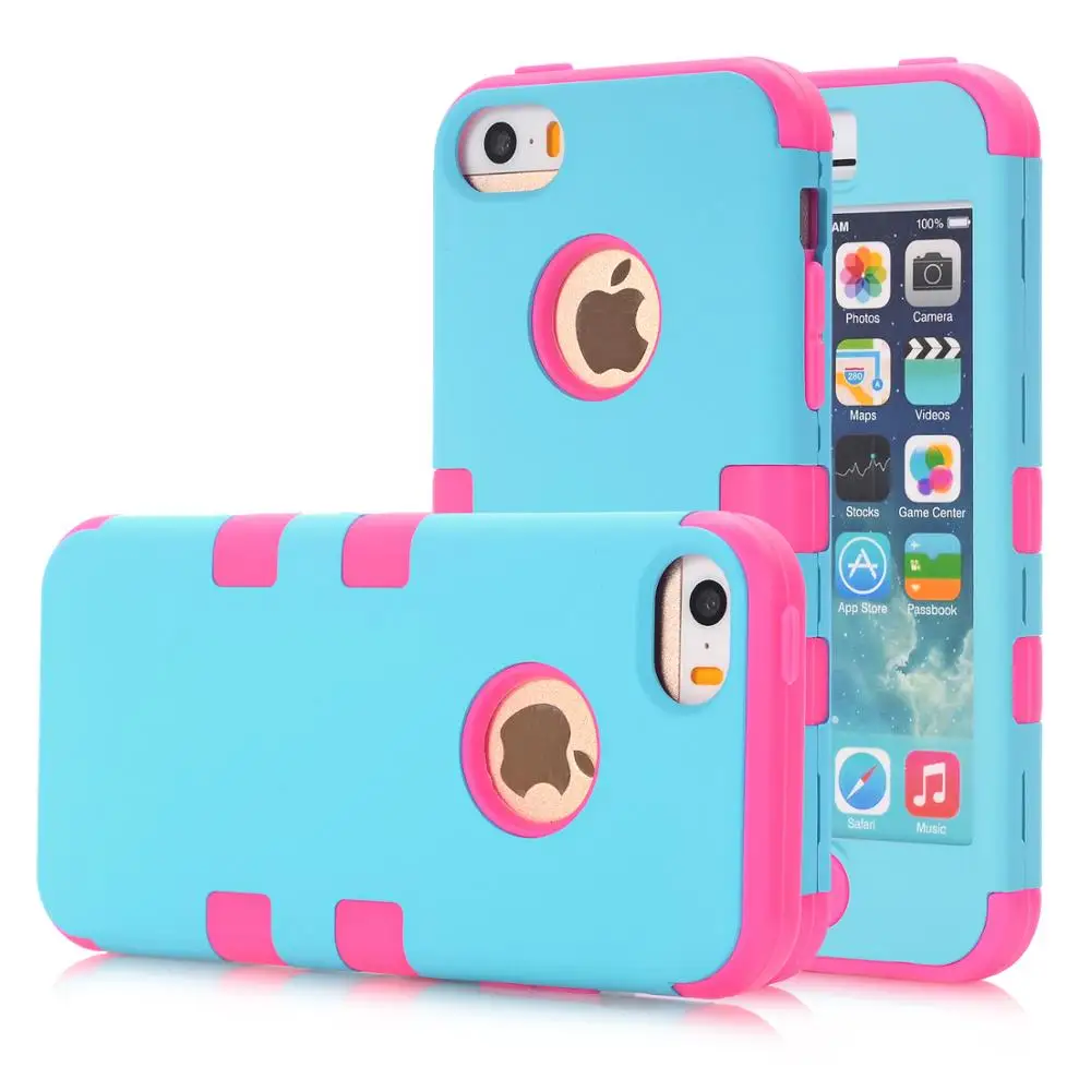 Шок Пыли Защитной Оболочки Чехол для IPhone 5C Красивые Цветные Силиконовые Рукава 3