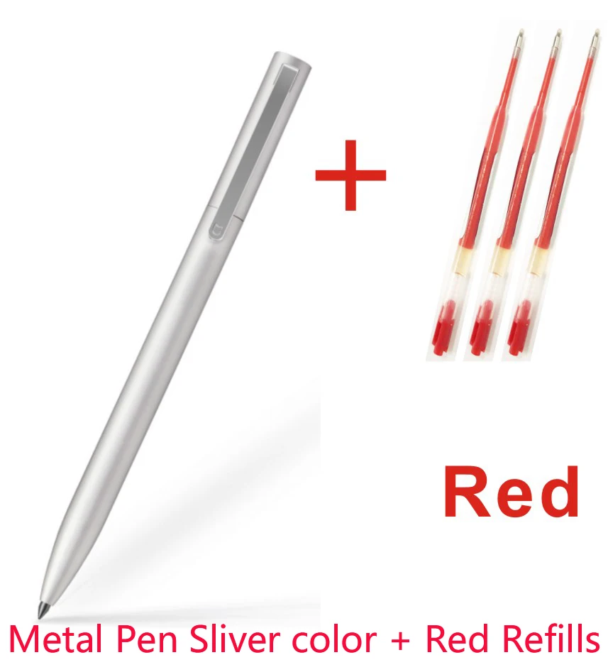 Sliver 3 Red Rods Xiao mi Белый Черный 0,5 мм точка mi jia знак ручка mi ручка гладкая швейцарская заправка Япония Черные, голубые чернила 10 мм Диаметр светильник ручка - Цвет: Sliver 3 Red Rods