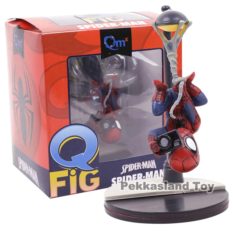 Q Fig Marvel Человек-паук ПВХ фигурка Коллекционная модель игрушка кукла для украшения автомобиля 14 см