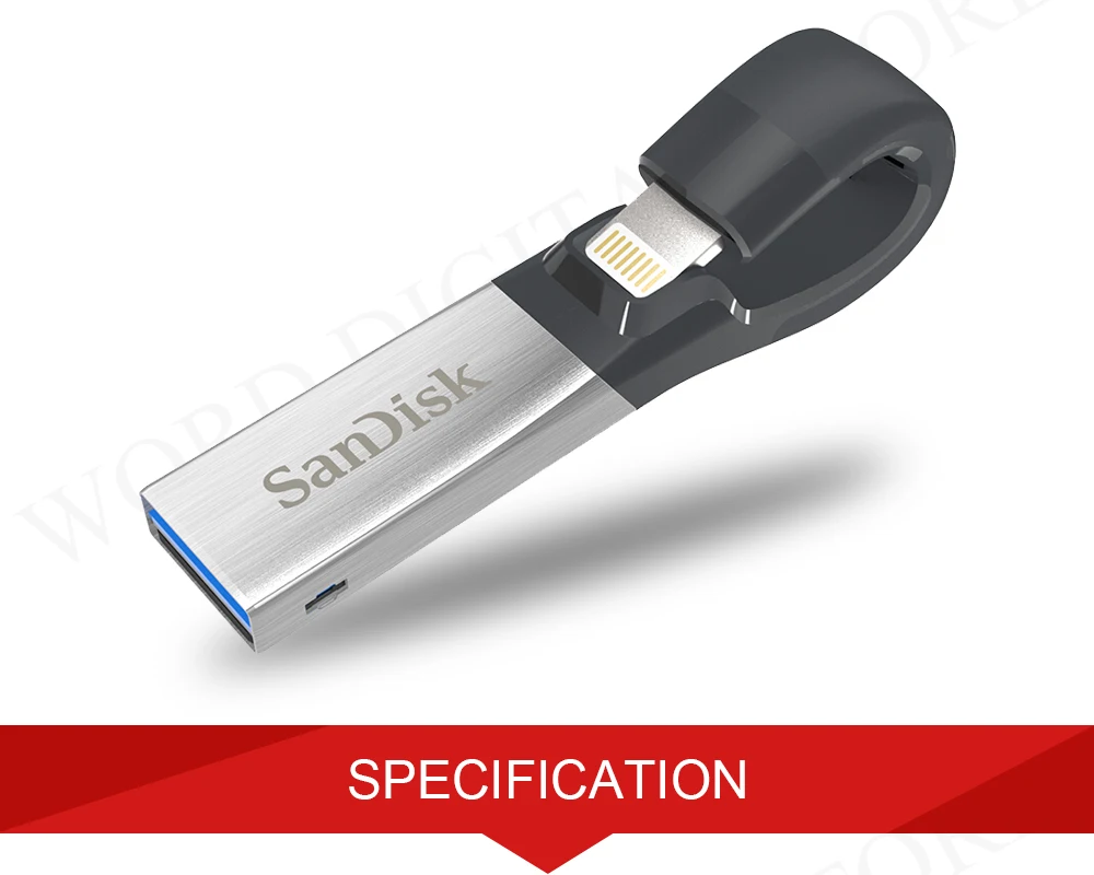 SanDisk USB флэш-накопитель iXPand U диск OTG Lightning Разъем USB3.0 Флешка 16 ГБ 32 ГБ 64 ГБ 128 ГБ MFi для iPhone и iPad SDIX30N