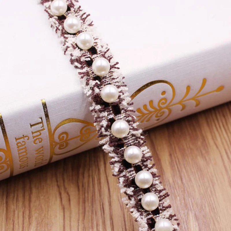 Кружевная лента 0 9 м с жемчугом и цветными бусинами кружевная в африканском стиле