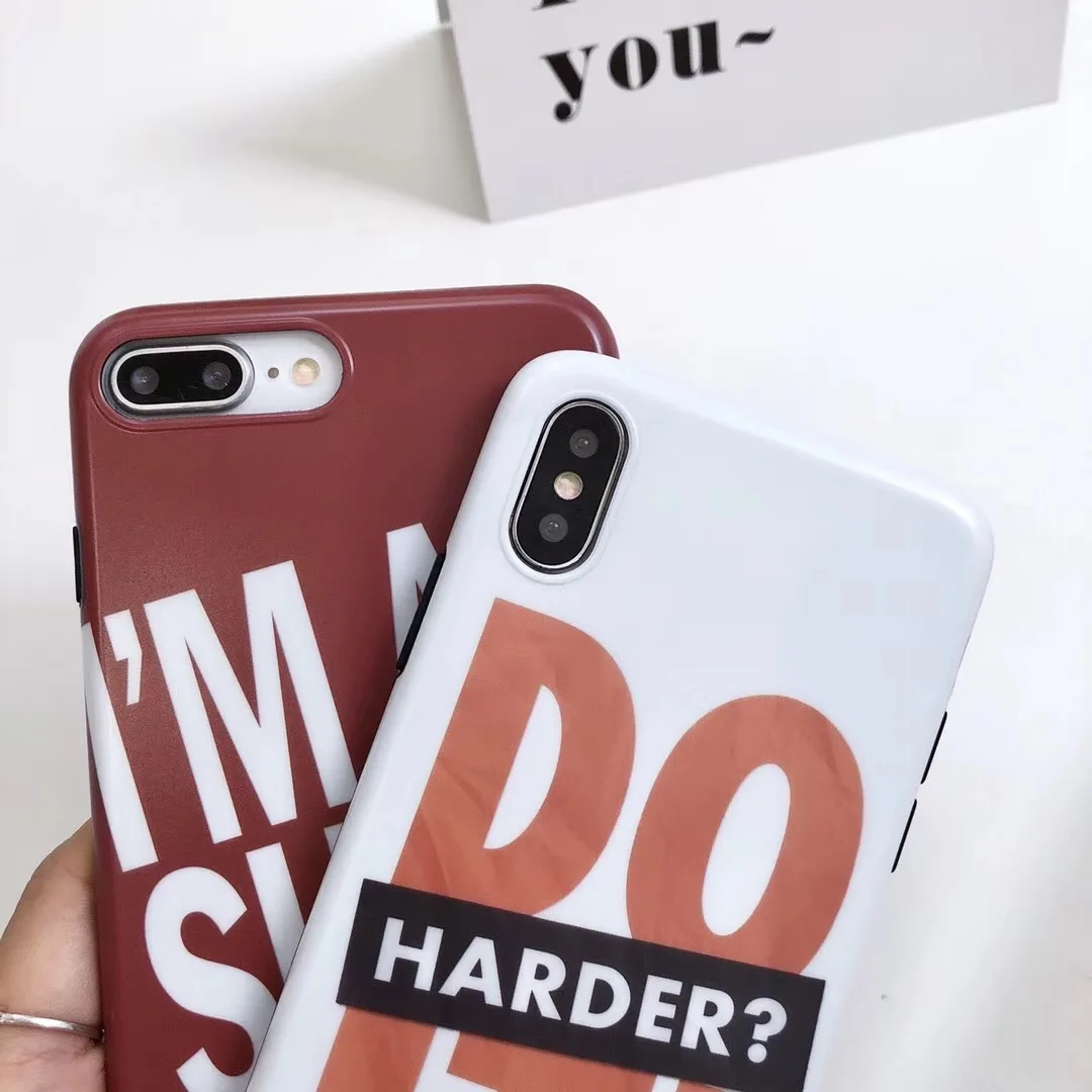 Fashion Hip hop Cool tide Simple Text Personality cover case for iPhone 8 7 6 6s Plus X XR Xs Max Silicone phone back shell |