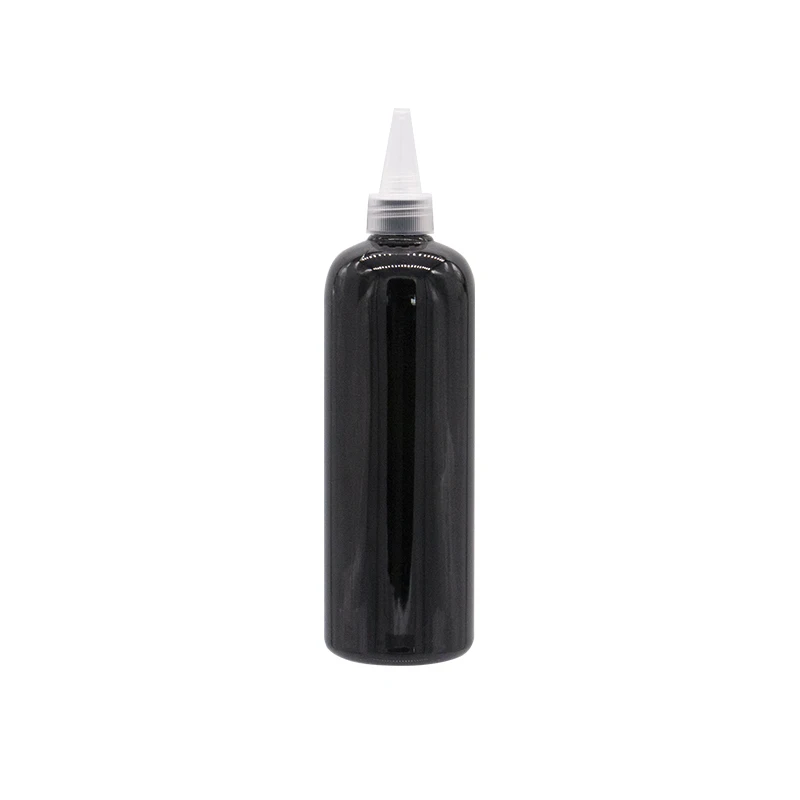 500 мл жидкость для электронной сигареты пустые пластиковые бутылки с крышка коническая 500 г Большой Размеры для лосьона, косметики упаковка Емкость бутылка шляпа для туризма - Цвет: Black Bottle 2
