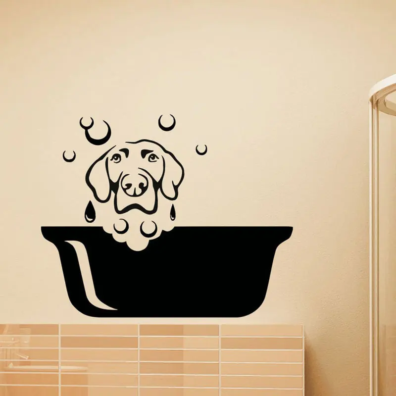 

Pet Dog Grooming Salon Wall Sticker Vinyl Art Home Decor Design Puppy Pet Shop Window Decals Removable Waterproof Murals A248