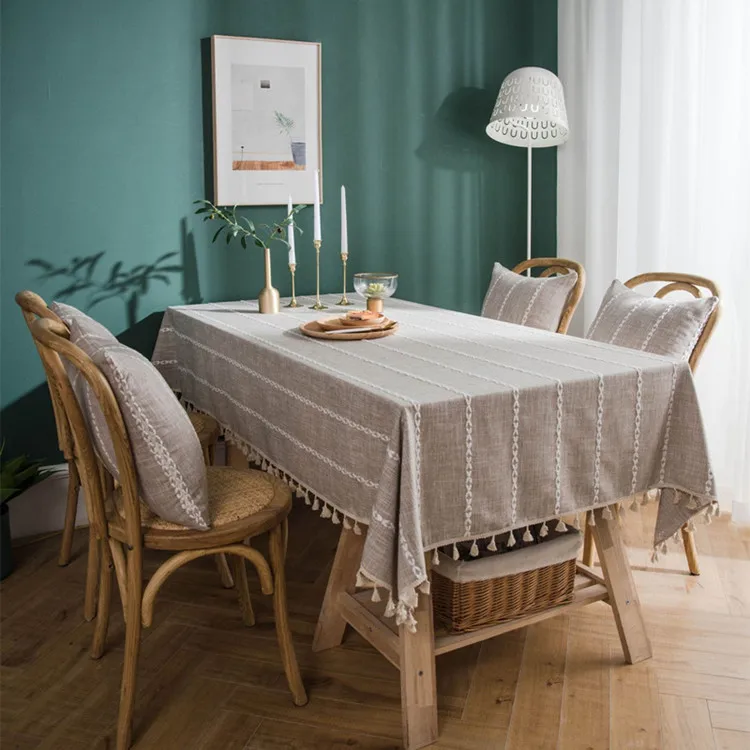 Полосатая скатерть с кисточками Tafel Hoes Nappe непроницаемая Linge De скатерть для обеденного стола декор для кухни Mantel Mesa