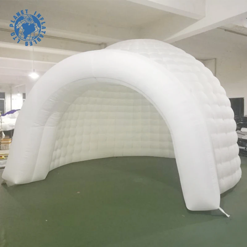 Белая наружная надувная палатка igloo с холодным белым воздухом диаметром 4 м для
