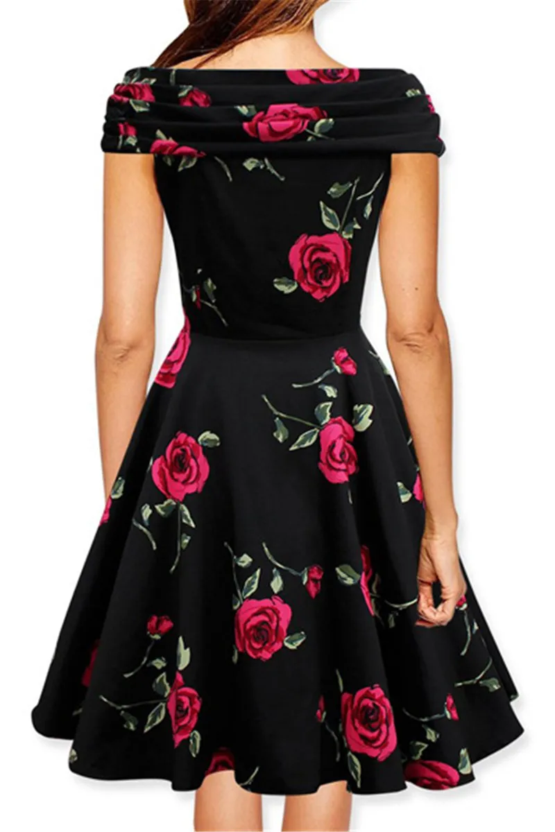 2017 Винтаж Одри Хепберн Платья для женщин Сладкий бальное платье Для с цветочным