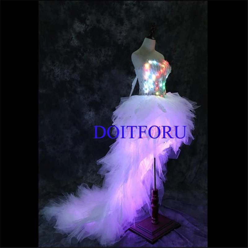 СВЕТОДИОДНЫЕ светящиеся костюмы танцевальные платья певец сексуальная одежда