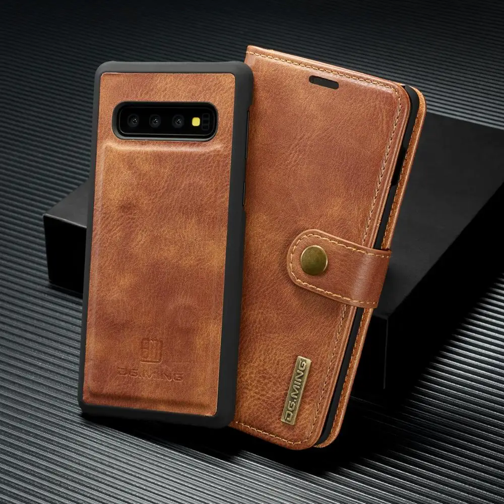 Для Samsung Galaxy S10 S9 S8 Plus винтажный Роскошный кожаный бумажник с подставкой съемный