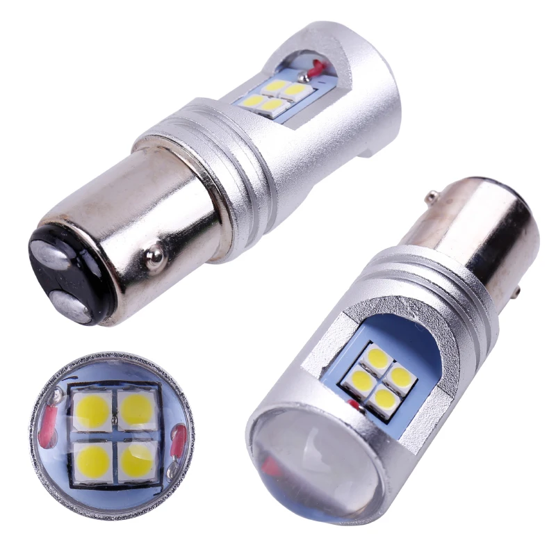2 шт. P21W светодиодный P21/5 Вт BAY15D T20 7443 W21/5 BA15S 1156 1157 3030 чипы 12SMD автомобильный
