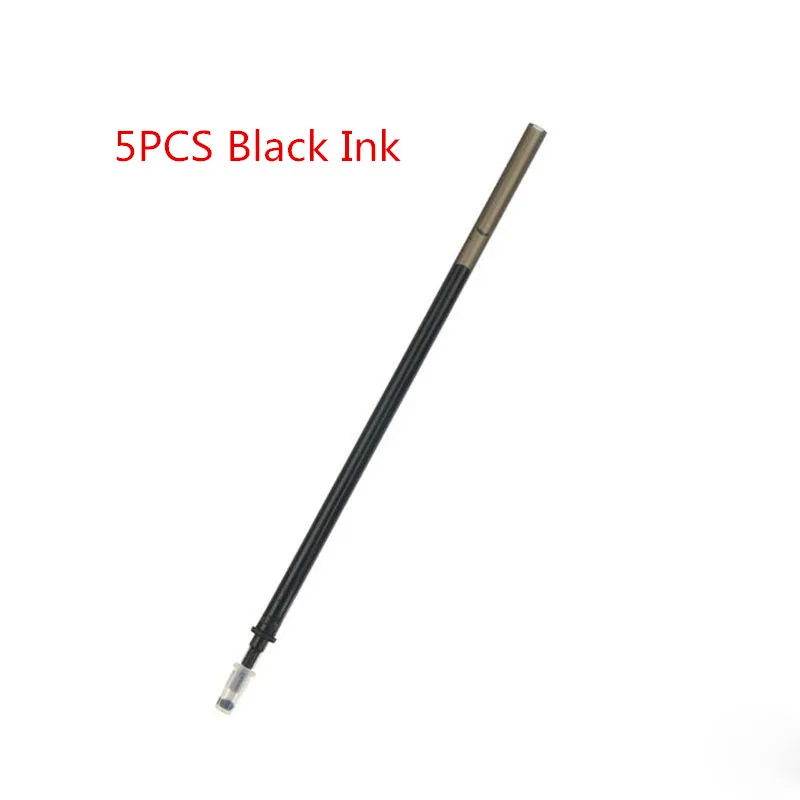 5pc Black Ink EZONE стираемая гелевая ручка, черные/синие чернила, 0,5 мм, стираемая ручка, сменные чернила, специальный ластик, креативные канцелярские принадлежности для офиса и школы - Цвет: 5pc Black Ink