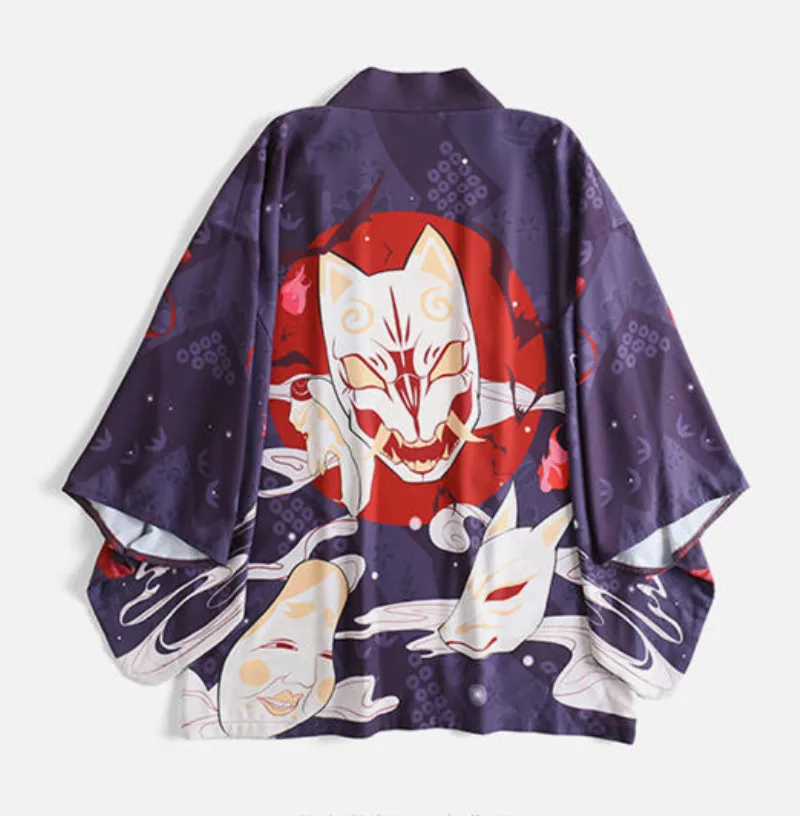 purple kimono Neploe Harajuku кардиган летний для женщин японское кимоно Винтаж Печатный рукав летучая мышь Повседневный Свободный кардиган Блузка Леди Chimono 39002 - Цвет: purple kimono