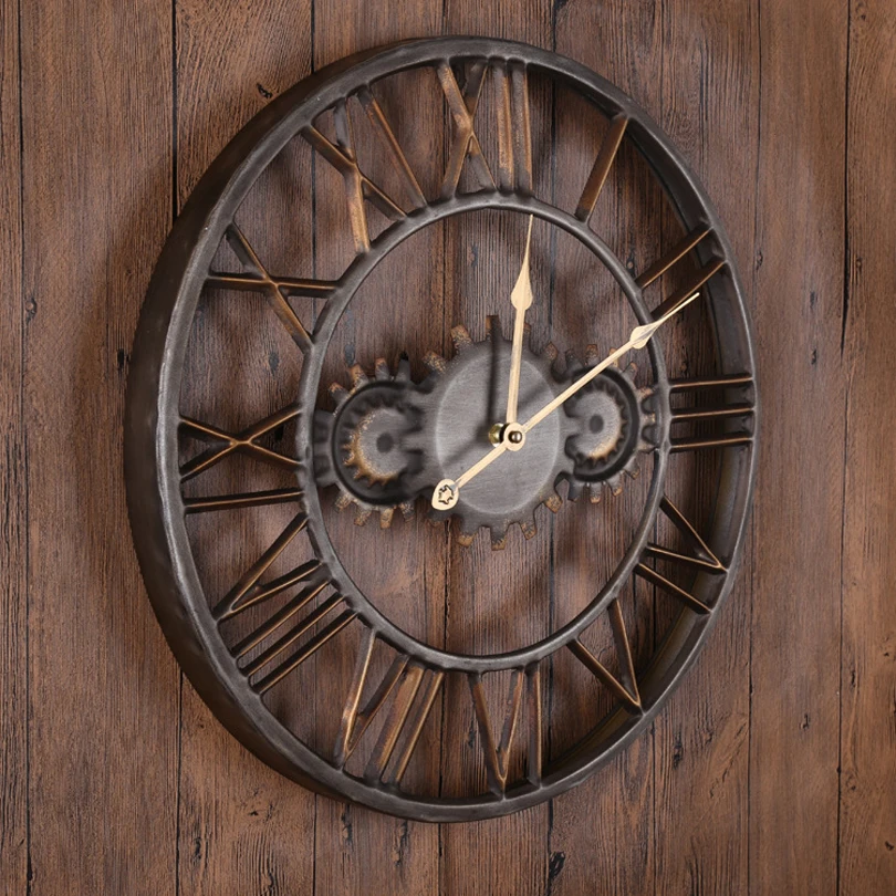 2016 ручной работы 3D круглые винтажные настенные часы для дома гостиной украшения