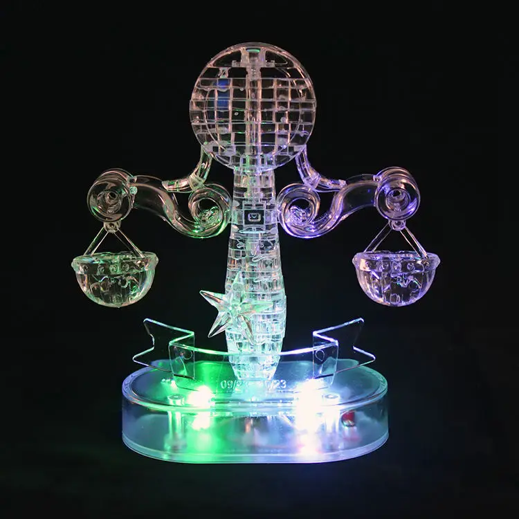 Kidpower Счастливый час головоломки хрустальные головоломки 3D гороскоп стрелец Скорпион головоломка игра для мозга развивающие игрушки подарок
